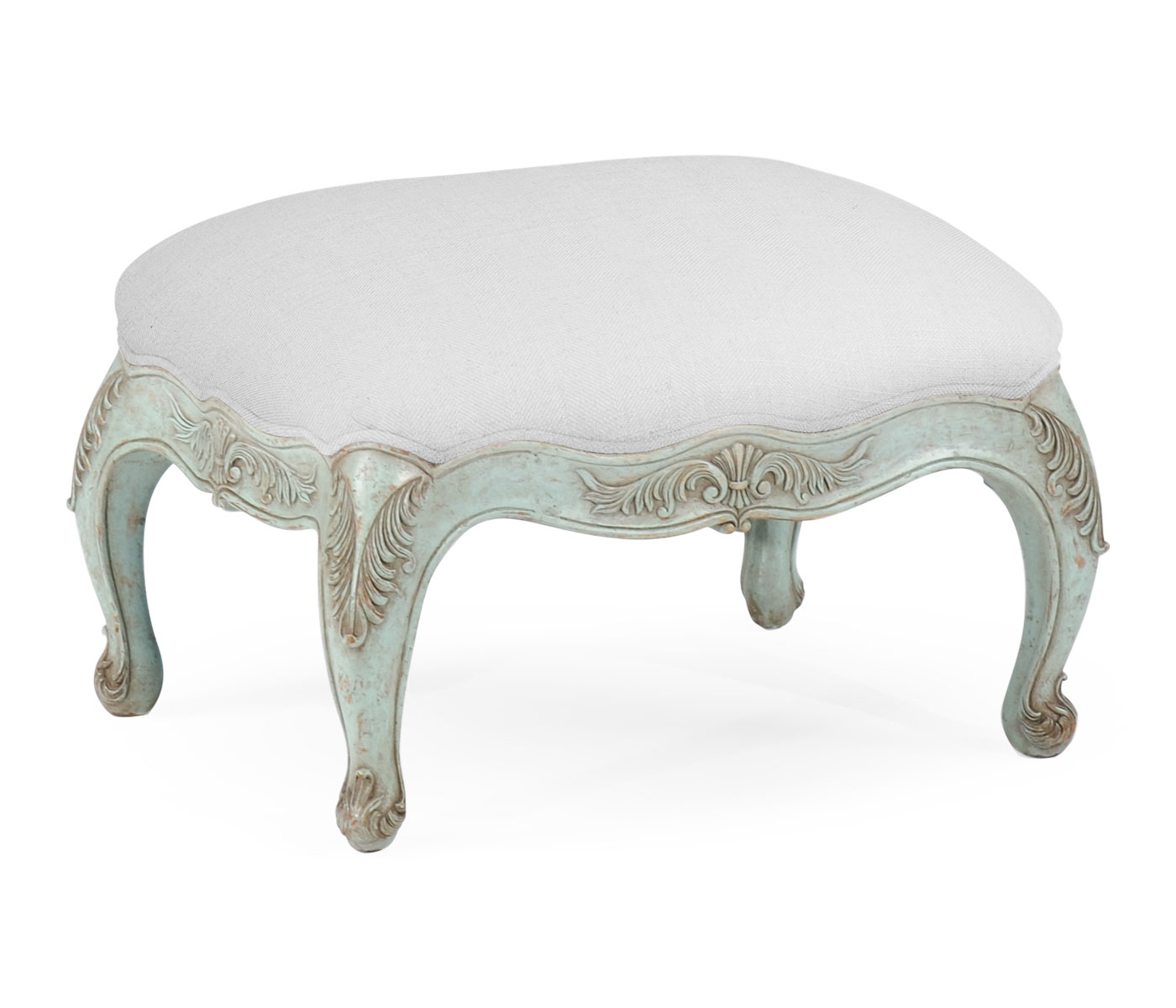 Small French Provincial Pale Green Footstool
