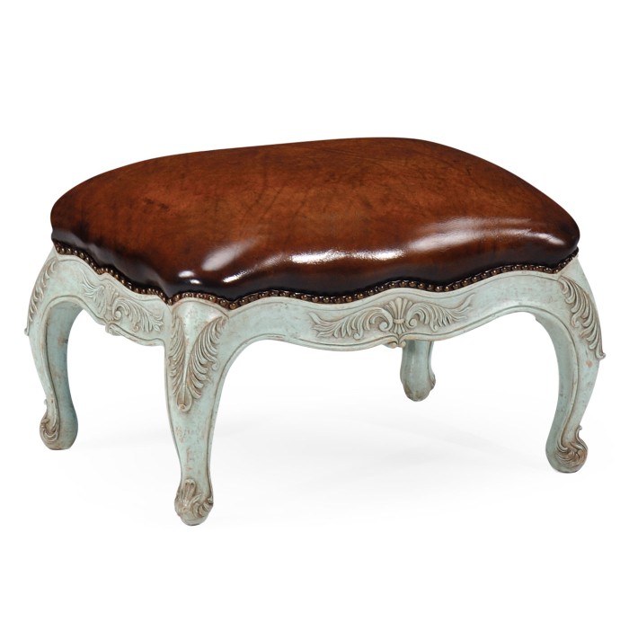 Small French Provincial Pale Green Footstool