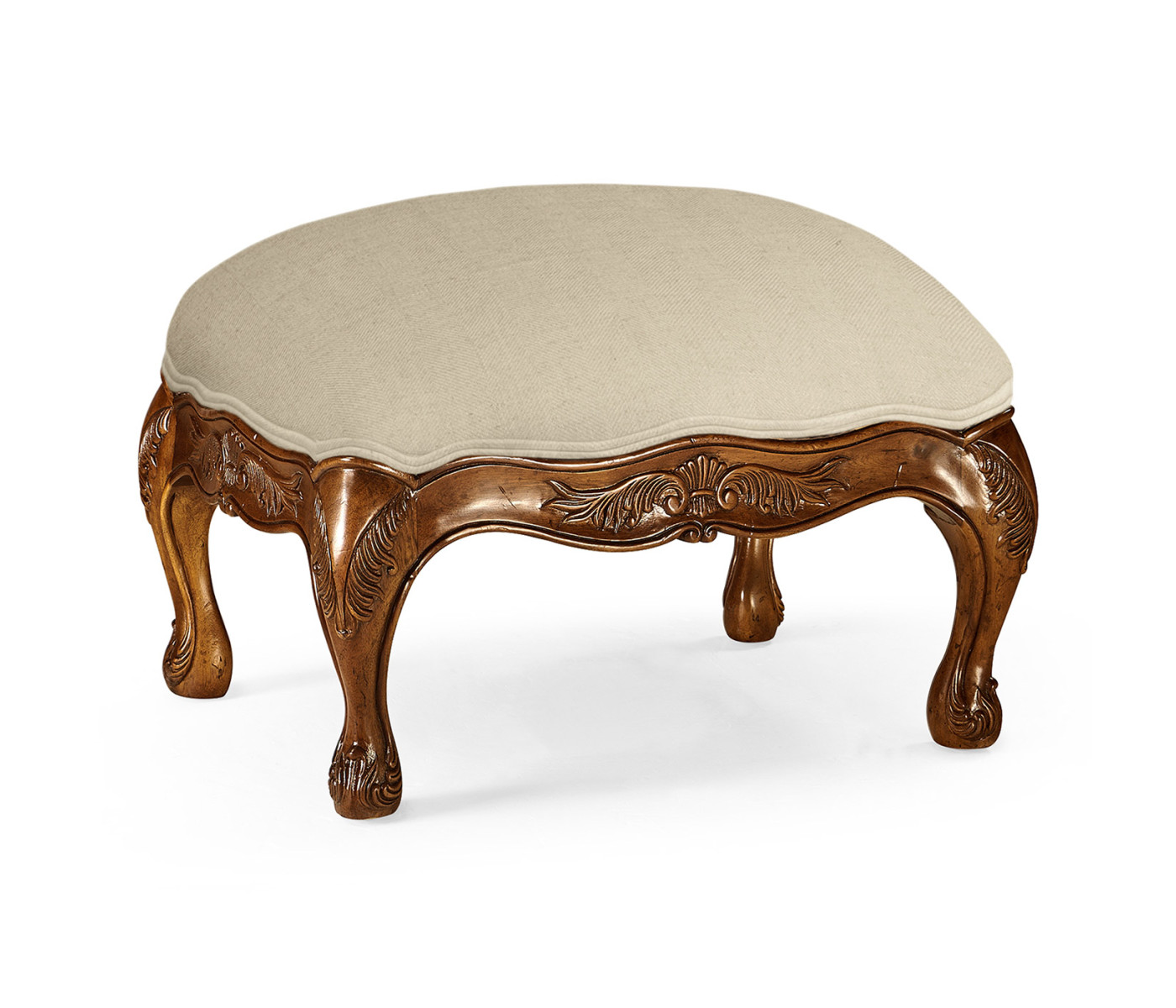 Small French Provincial Walnut Footstool