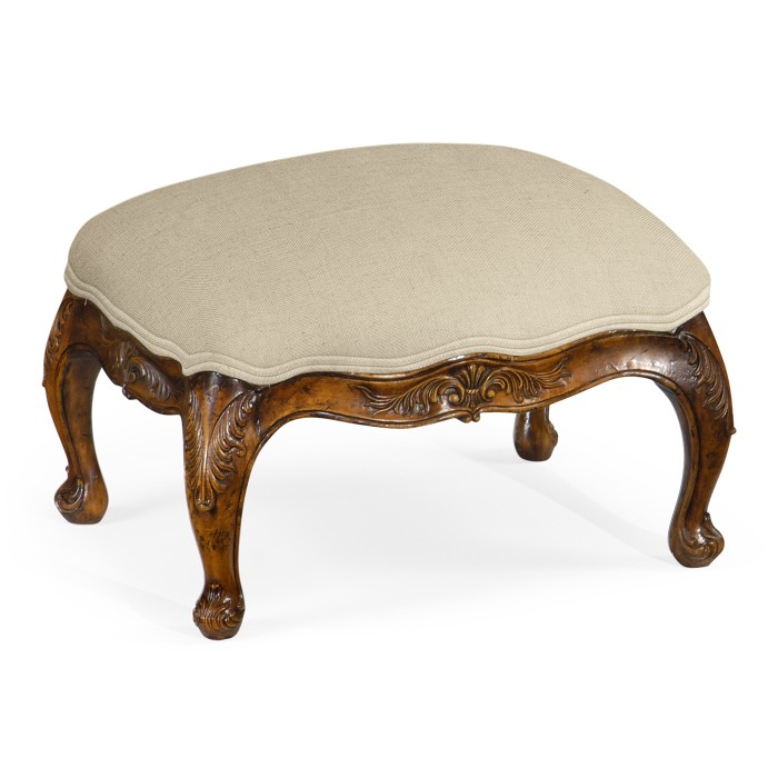 Small French Provincial Walnut Footstool