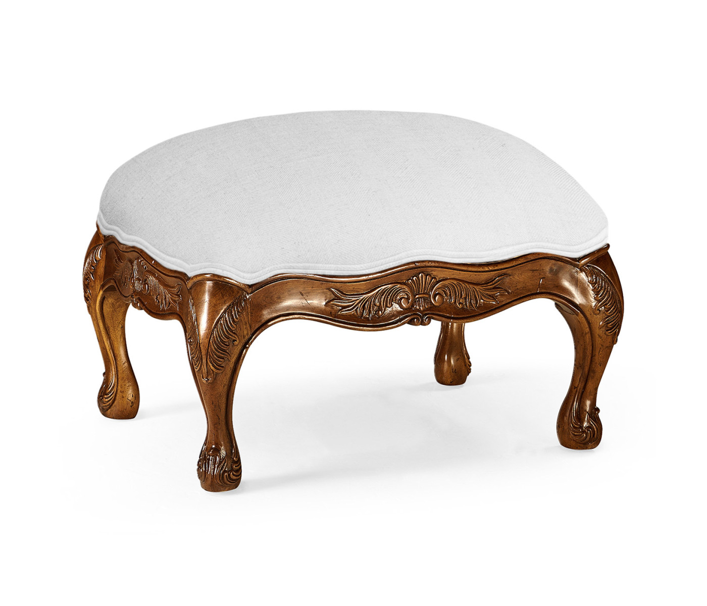 Small French Provincial Walnut Footstool