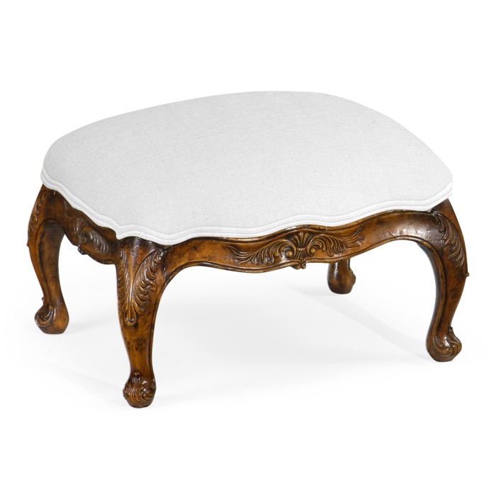 Small French Provincial Walnut Footstool