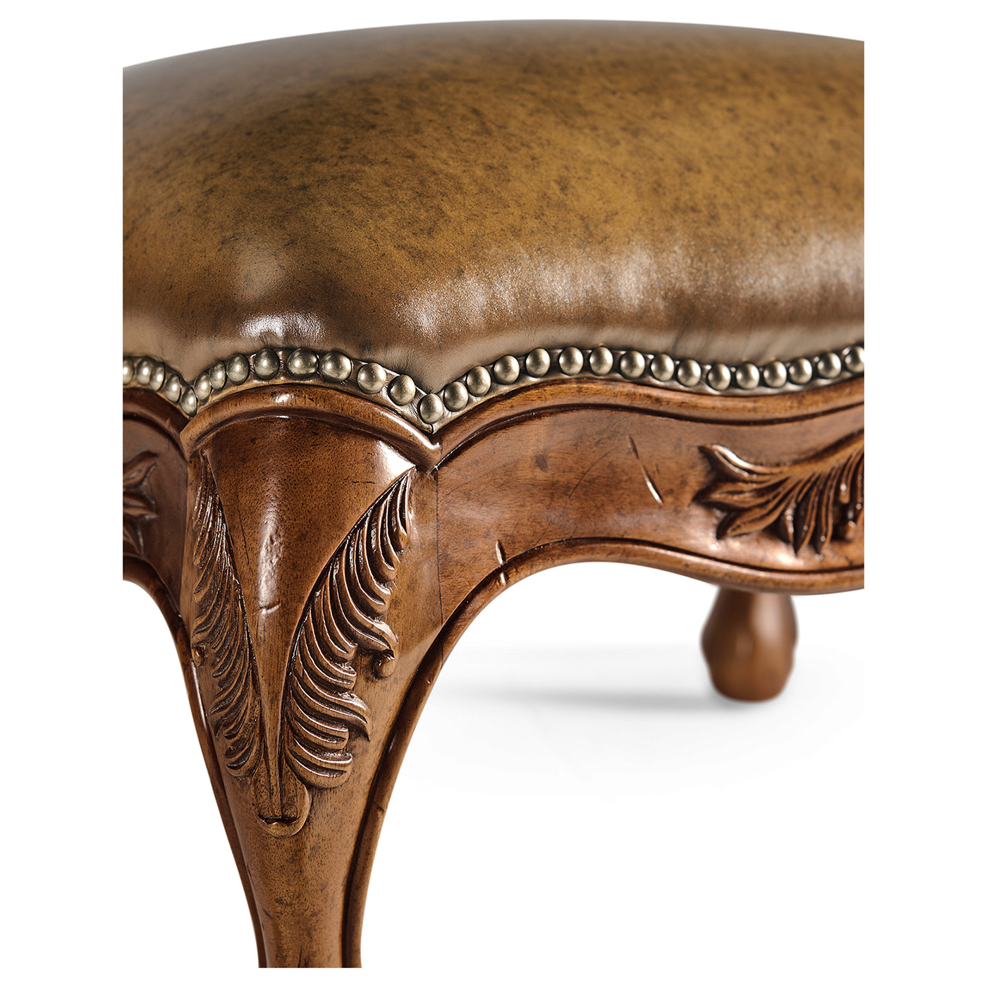 Small French Provincial Walnut Footstool