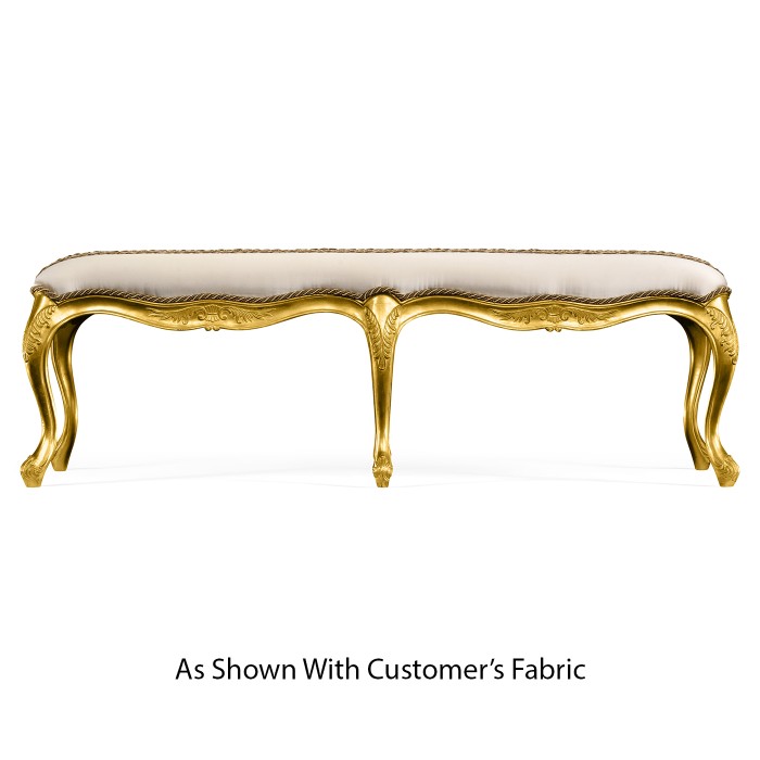 French Provincial Antique Gold Bench