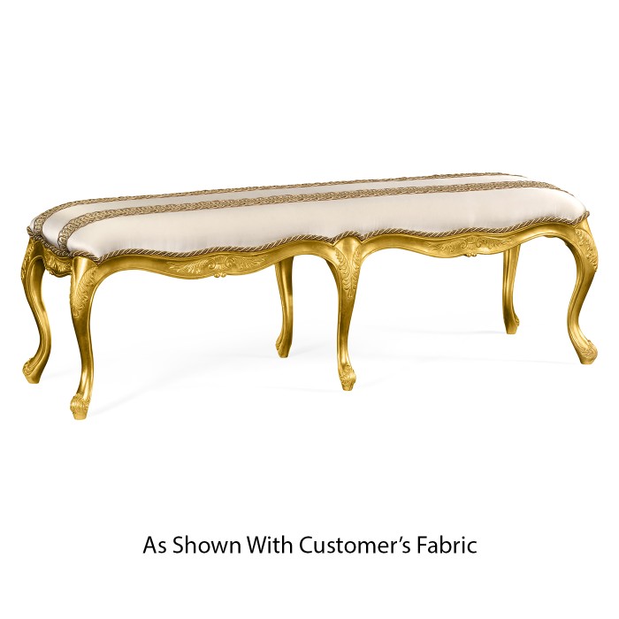 French Provincial Antique Gold Bench