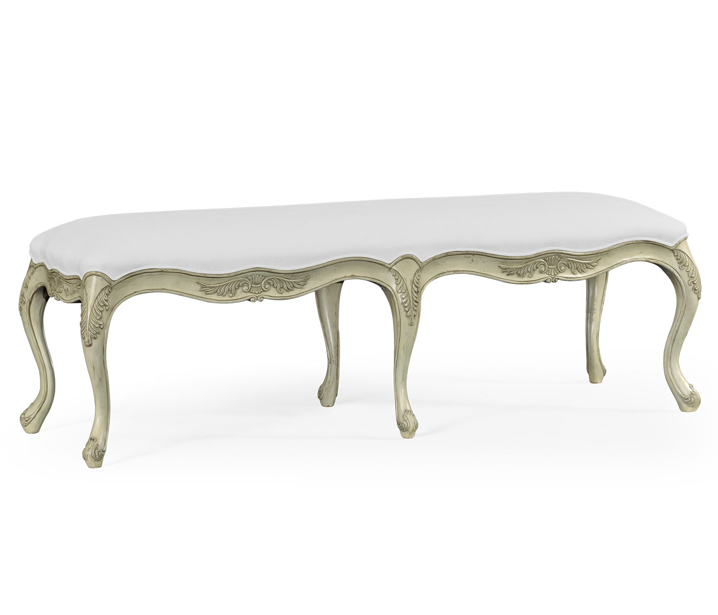 French Provincial Pale Green Bench