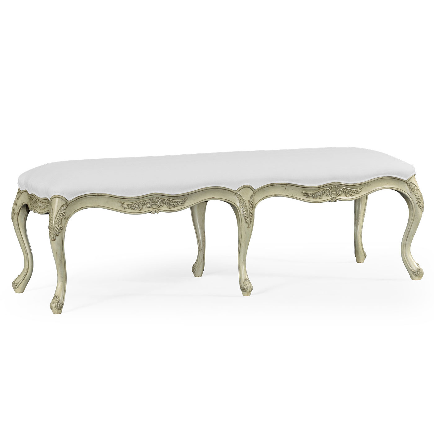 French Provincial Pale Green Bench