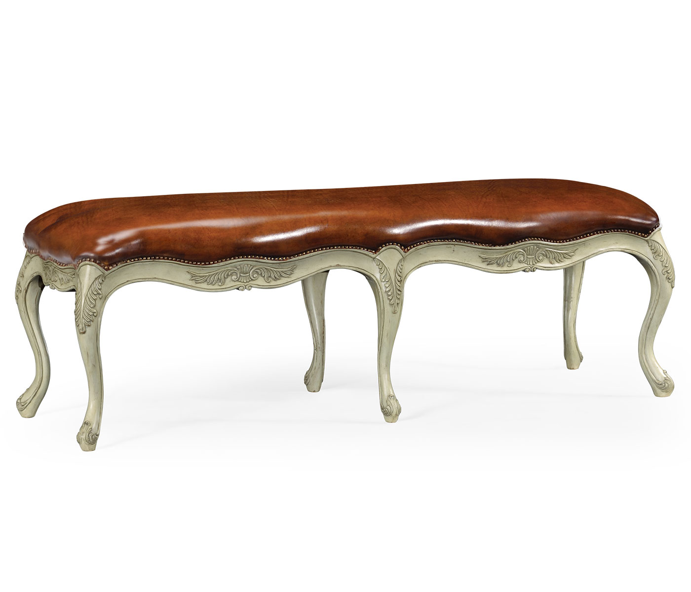 French Provincial Pale Green Bench