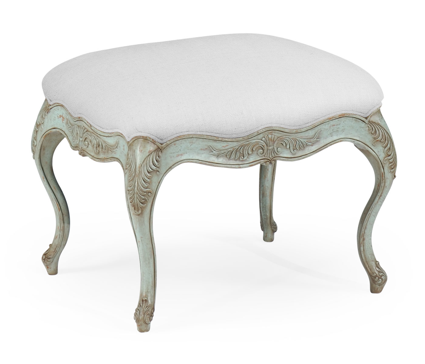Large French Provincial Pale Green Footstool