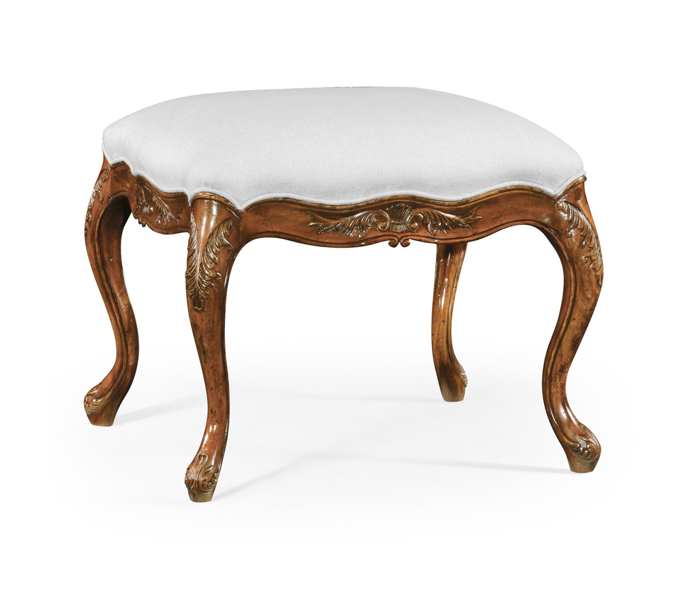 Large French Provincial Walnut Footstool