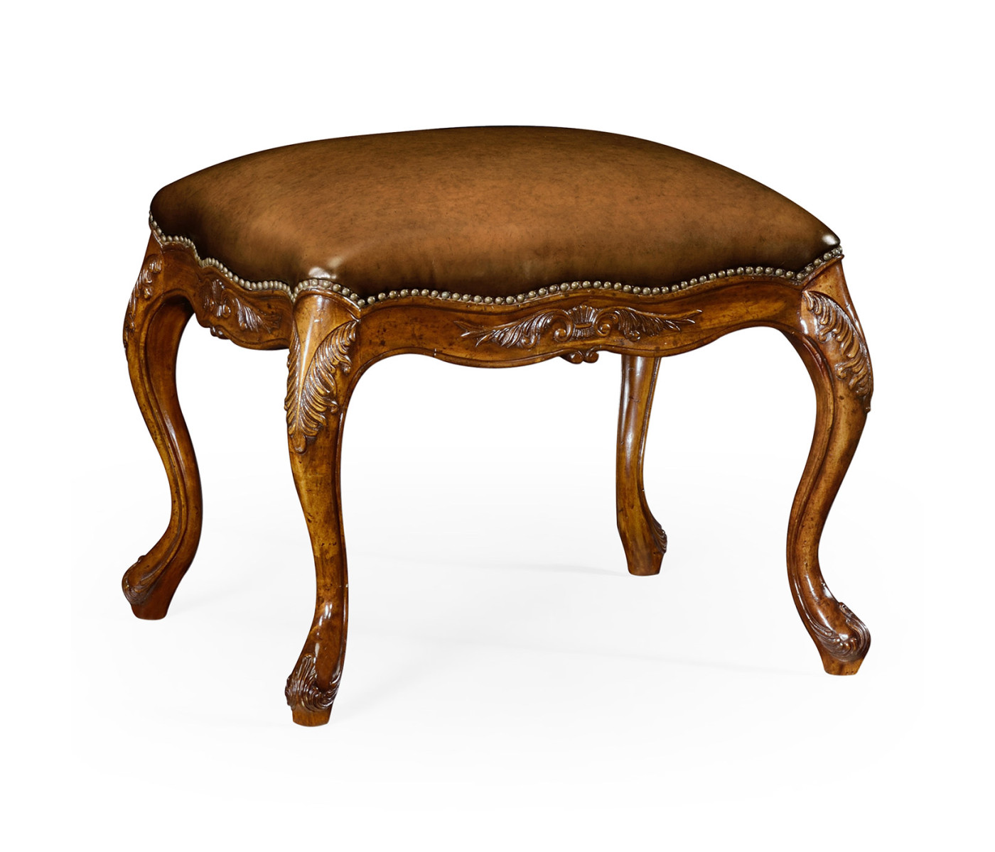Large French Provincial Walnut Footstool