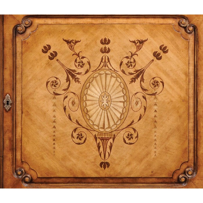 Satinwood Glazed Corner Cabinet