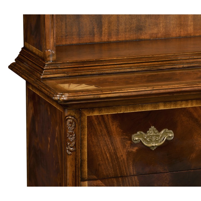 Tall Mahogany Bookcase on Chest