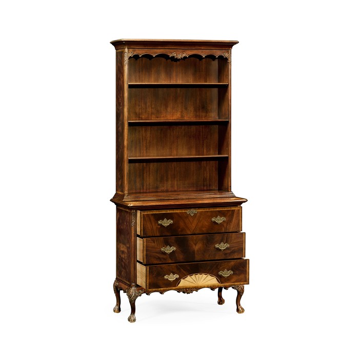Tall Mahogany Bookcase on Chest