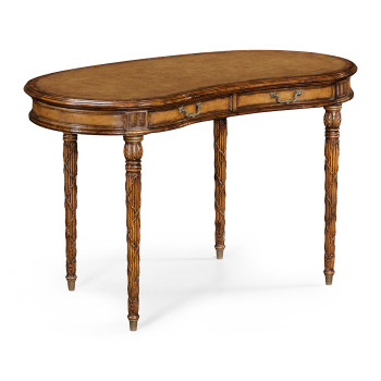 Leather kidney shaped desk