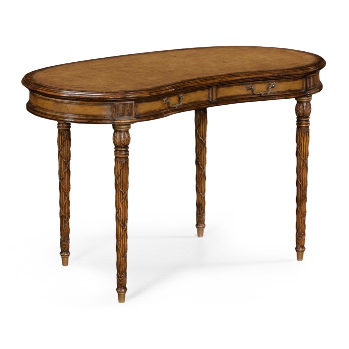 Leather kidney shaped desk
