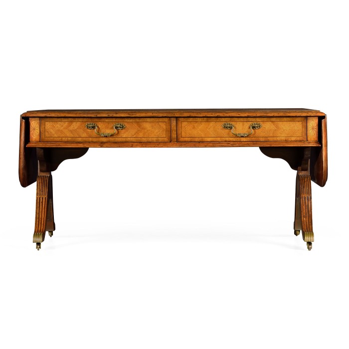 Regency satinwood folding coffee table