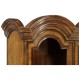 Queen Anne Light Walnut Bureau Cabinet with Glass Doors