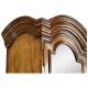 Queen Anne Light Walnut Bureau Cabinet with Glass Doors