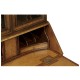 Queen Anne Light Walnut Bureau Cabinet with Glass Doors