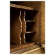 Queen Anne Light Walnut Bureau Cabinet with Glass Doors