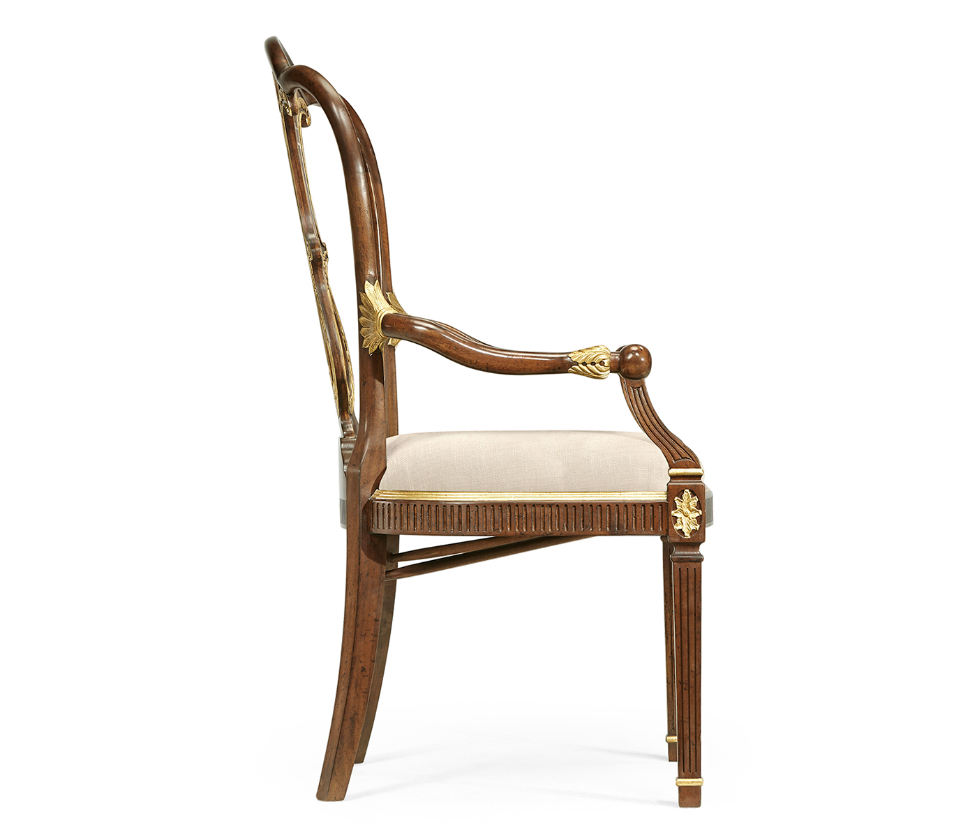 Buckingham Gilded Lyre Back Arm Chair