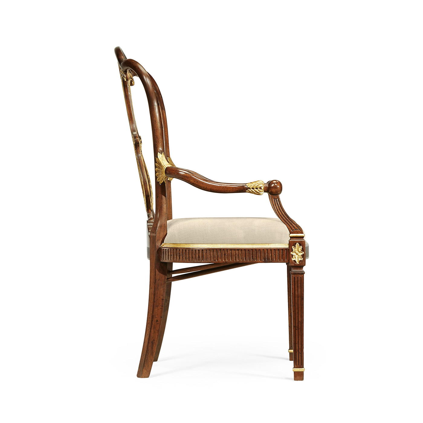 Buckingham Gilded Lyre Back Arm Chair