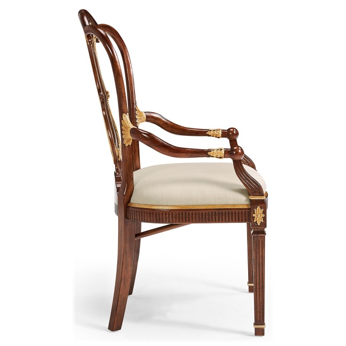 Buckingham Gilded Lyre Back Arm Chair