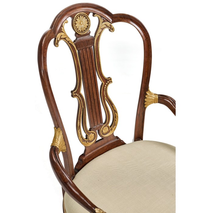 Buckingham Gilded Lyre Back Arm Chair