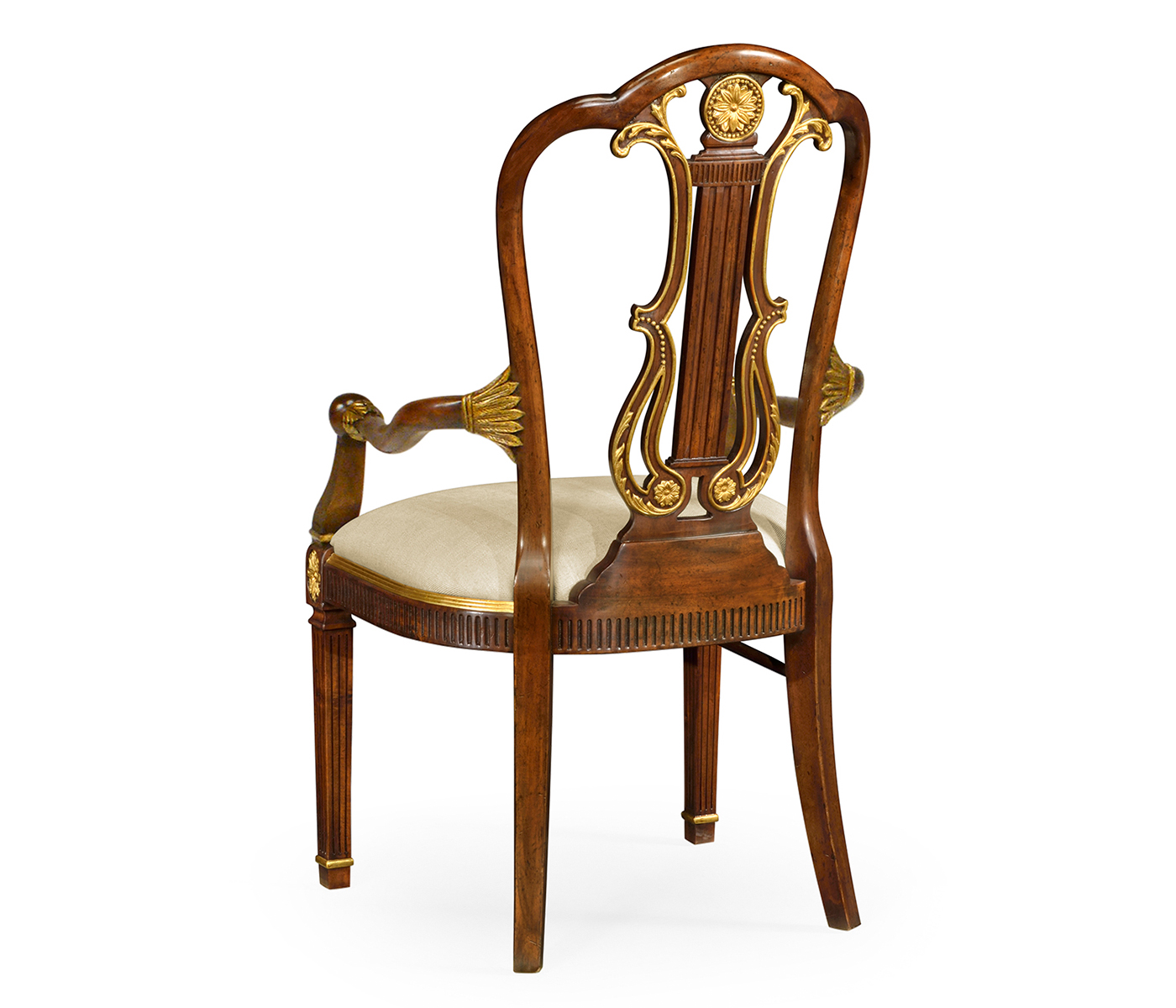 Buckingham Gilded Lyre Back Arm Chair