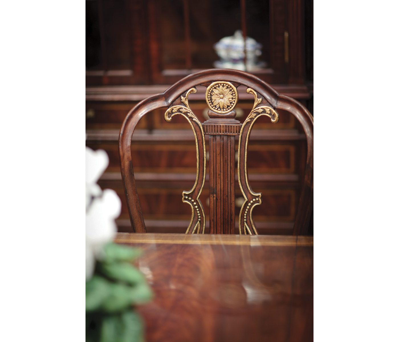 Buckingham Gilded Lyre Back Arm Chair