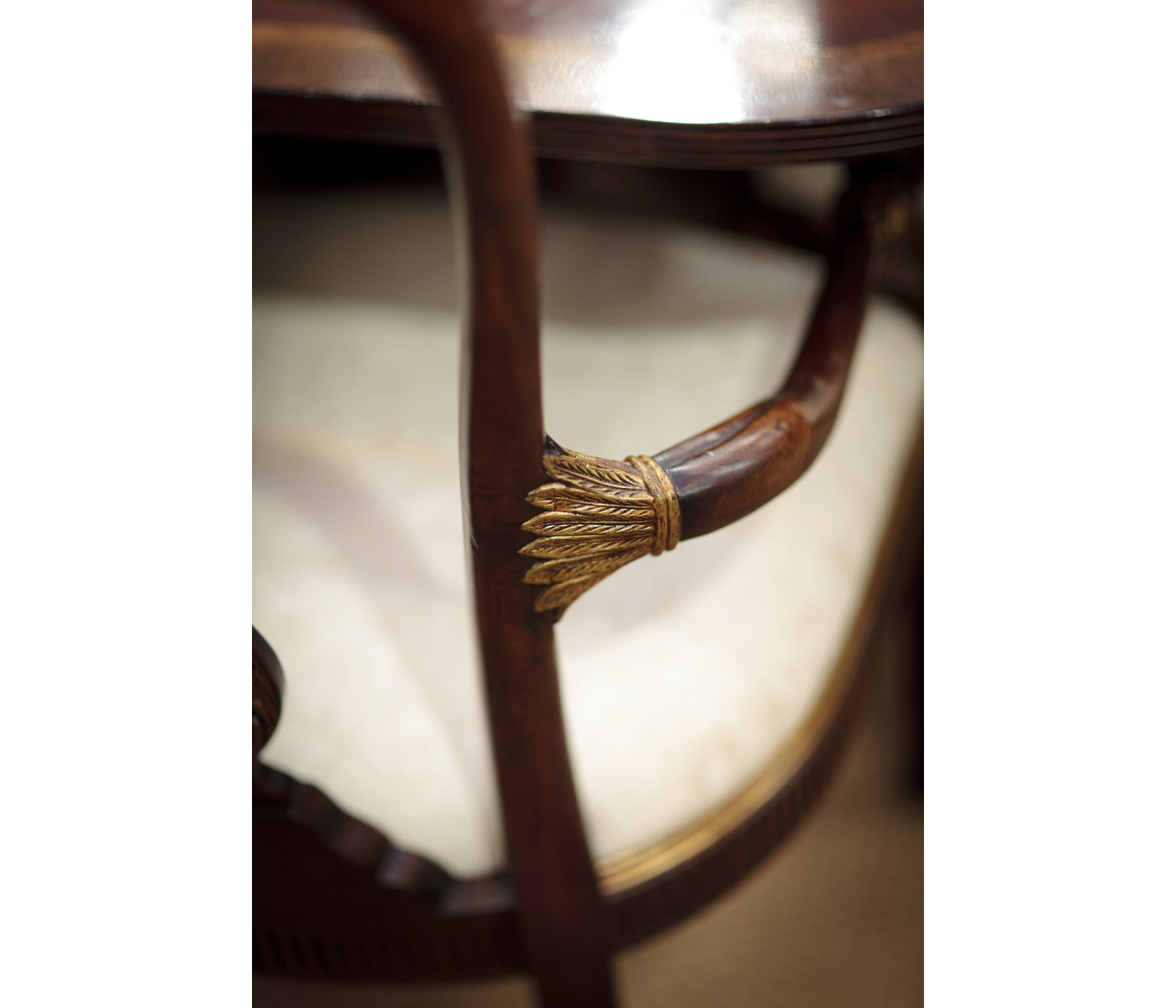 Buckingham Gilded Lyre Back Arm Chair