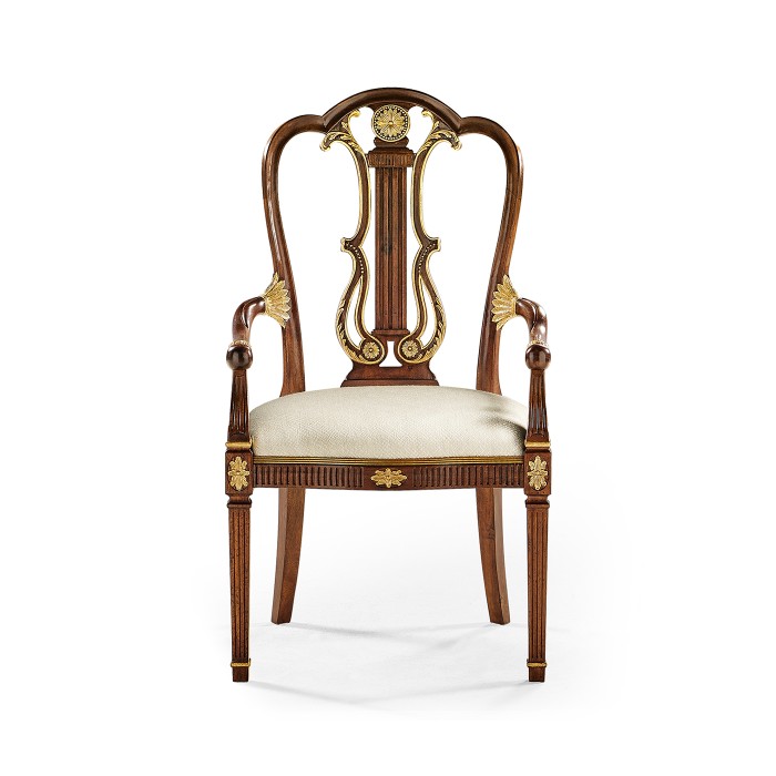 Buckingham Gilded Lyre Back Arm Chair
