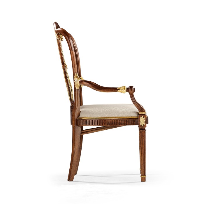 Buckingham Gilded Lyre Back Arm Chair