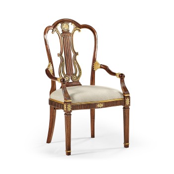 Buckingham Gilded Lyre Back Arm Chair