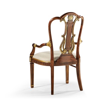 Buckingham Gilded Lyre Back Arm Chair