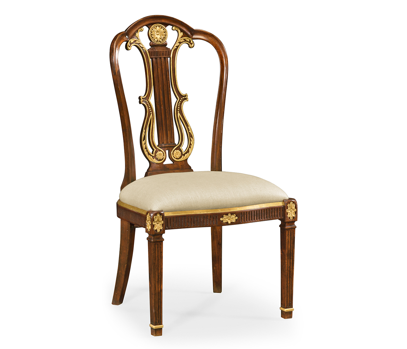 Buckingham Gilded Lyre Back Side Chair