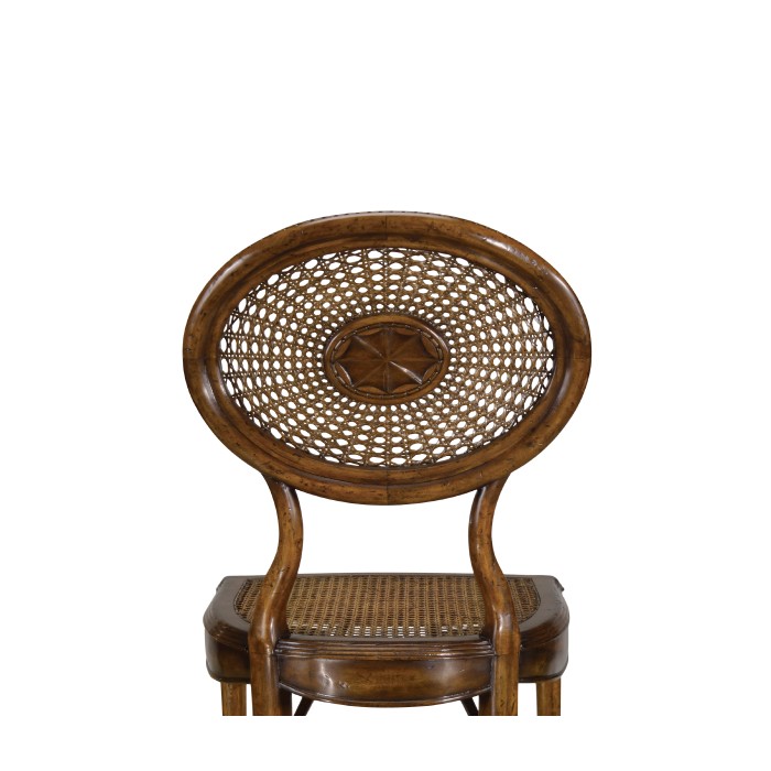 French caned chair with oval back (Side)