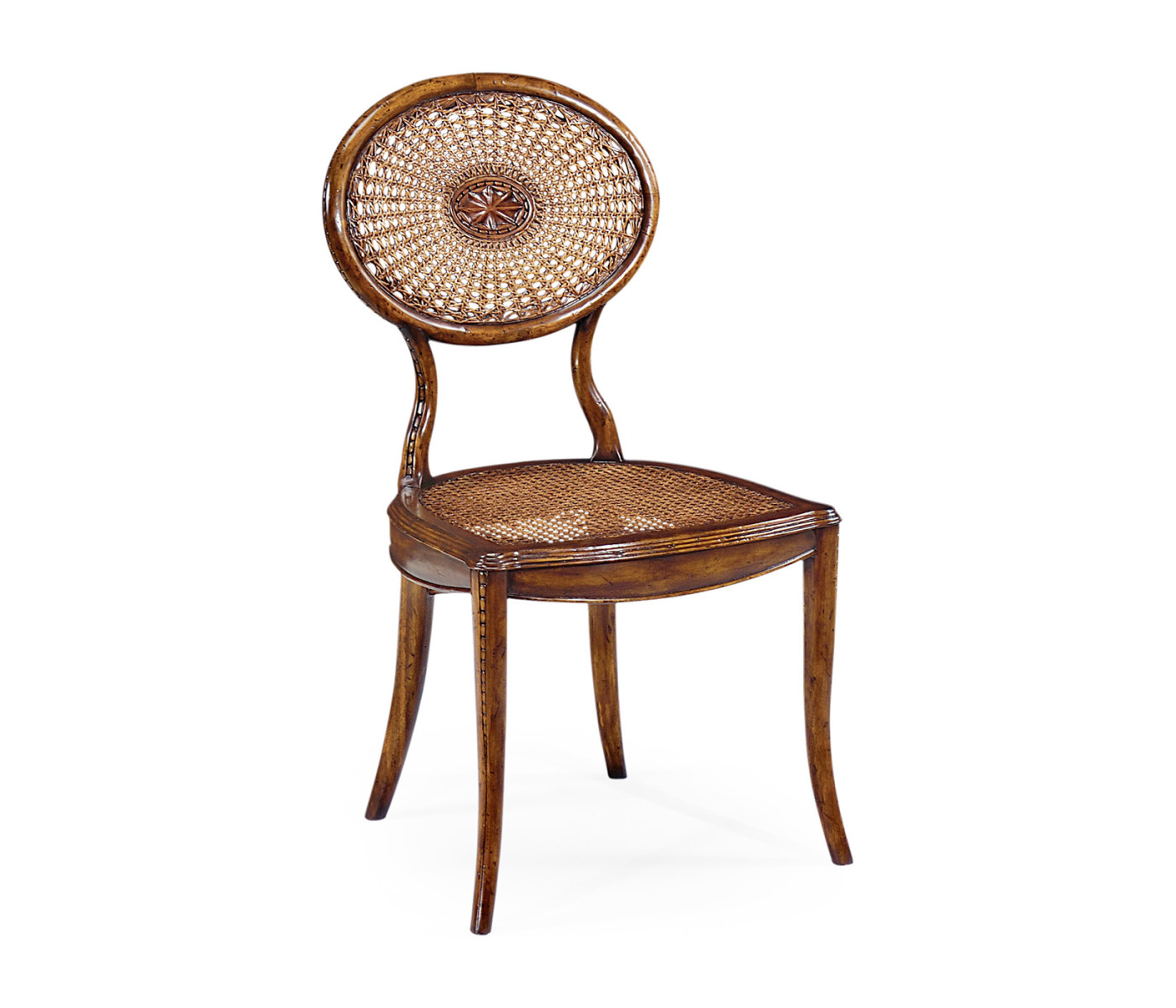 French caned chair with oval back (Side)