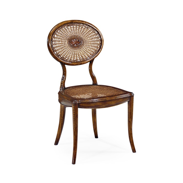 French caned chair with oval back (Side)