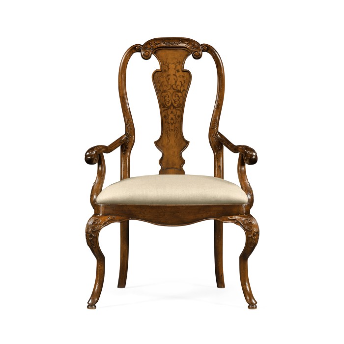 William & Mary Inlaid Arm Chair