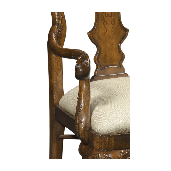 William & Mary Inlaid Arm Chair