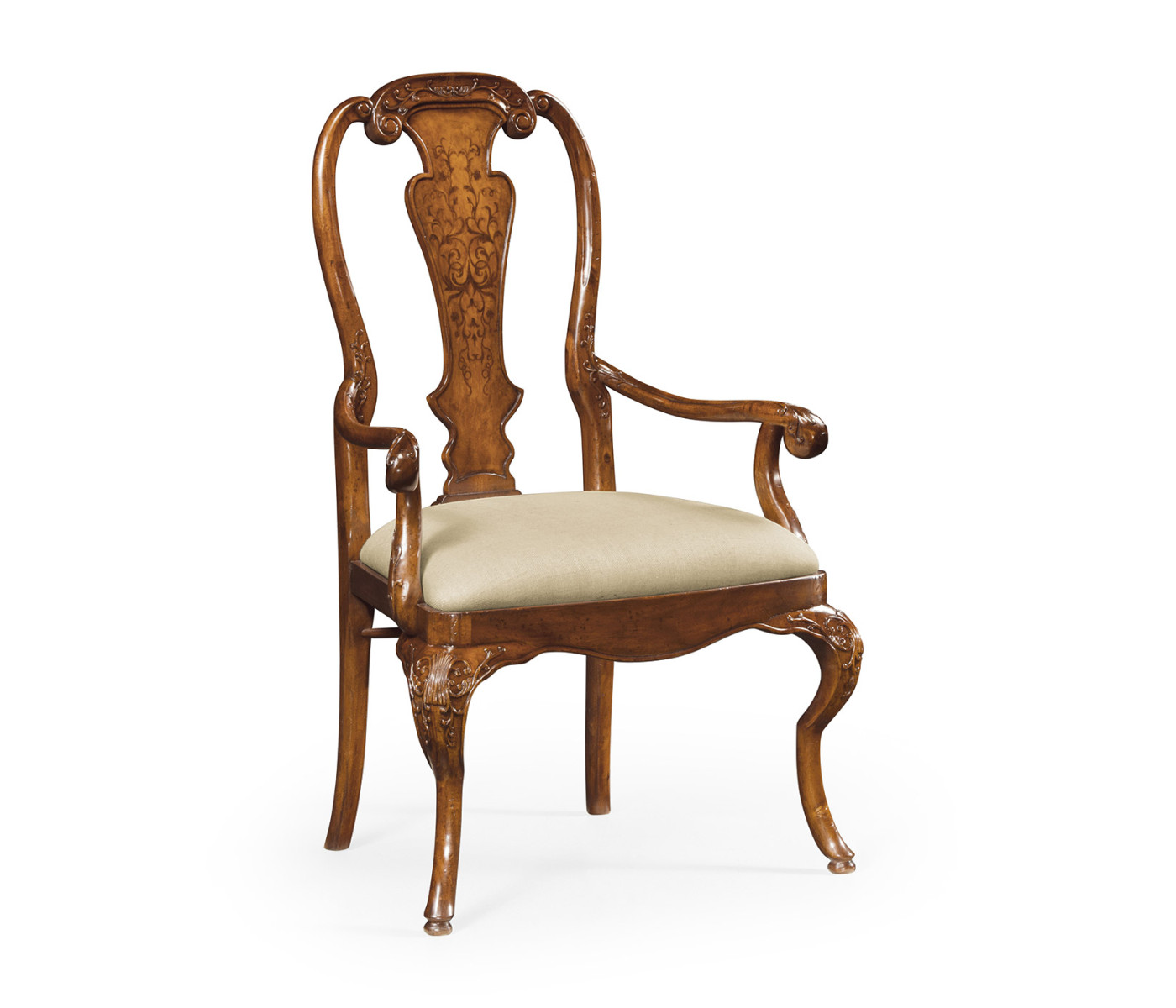 William & Mary Inlaid Arm Chair