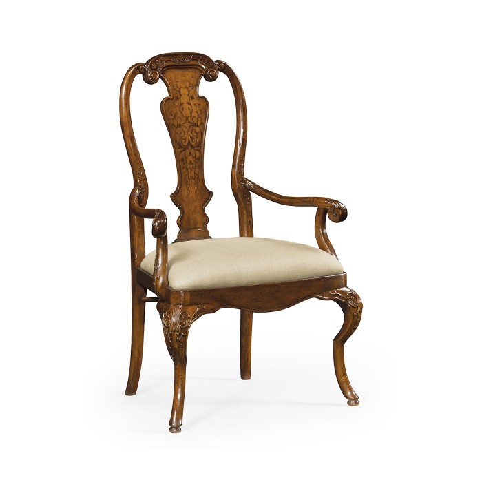 William & Mary Inlaid Arm Chair