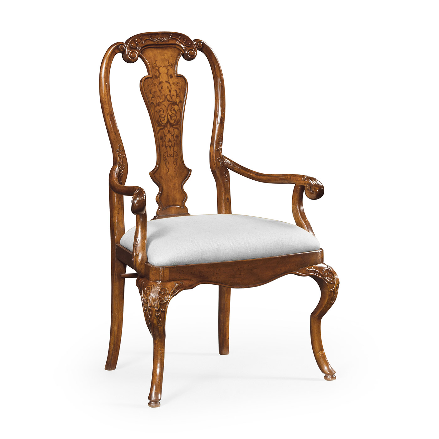 William & Mary Inlaid Arm Chair