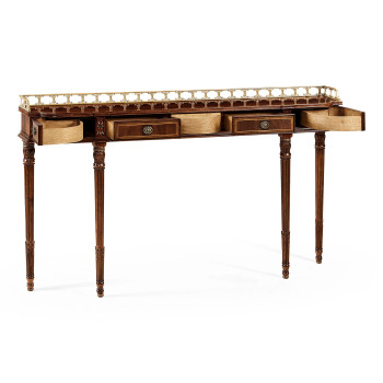 Narrow Gallery Mahogany Console Table
