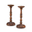 Pair of Carved Mahogany Candlesticks