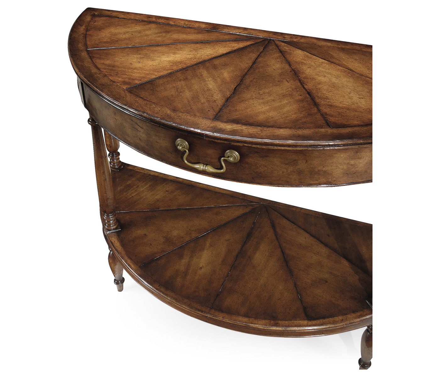 Walnut demilune console