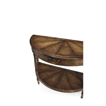 Walnut demilune console