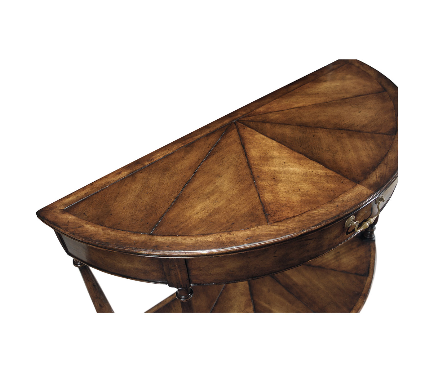 Walnut demilune console